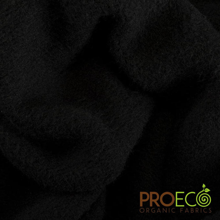 ProECO® Stretch-FIT Organic Cotton Fleece Fabric Black Used for Bicycling Jerseys